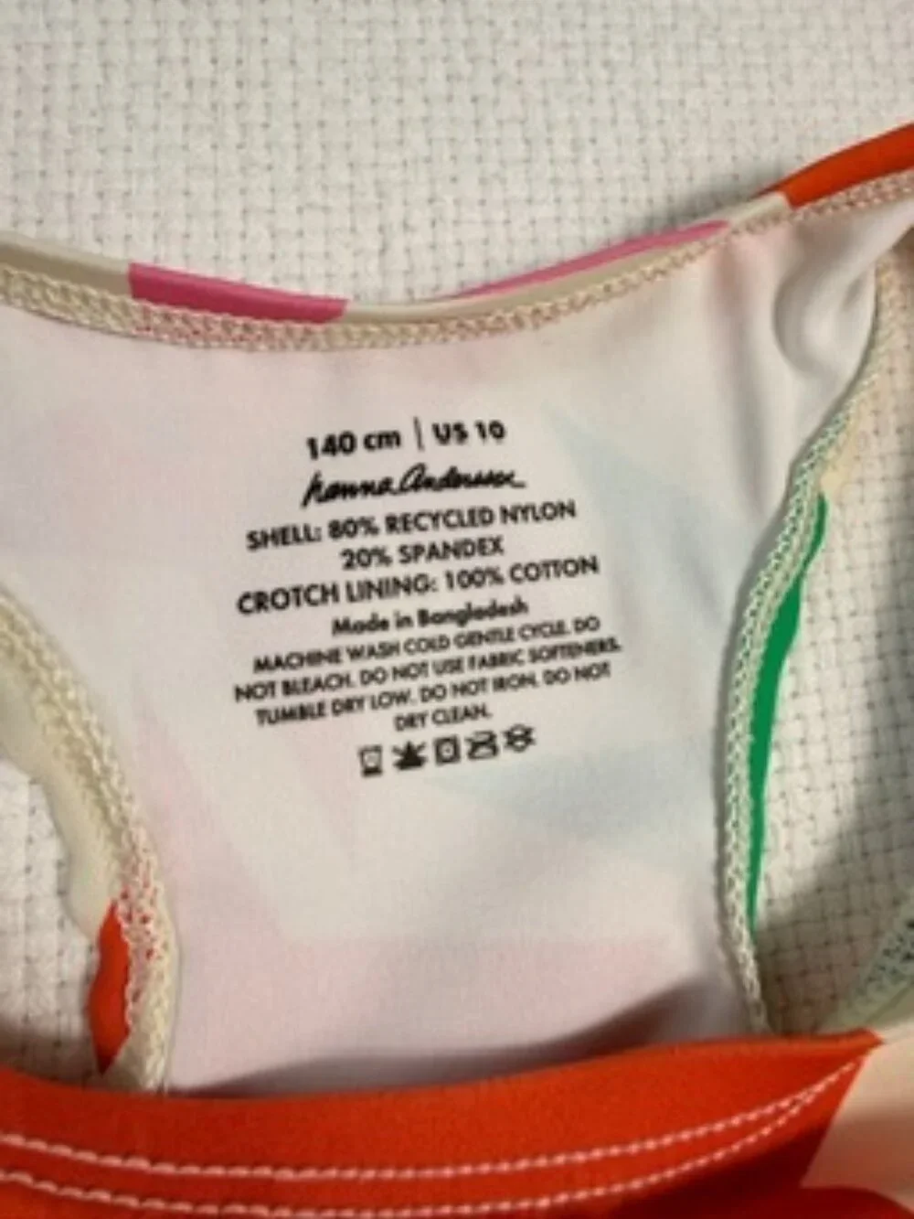 Hanna Andersson Girls Size 10 140cm Colorful Starburst One Piece Swimsuit